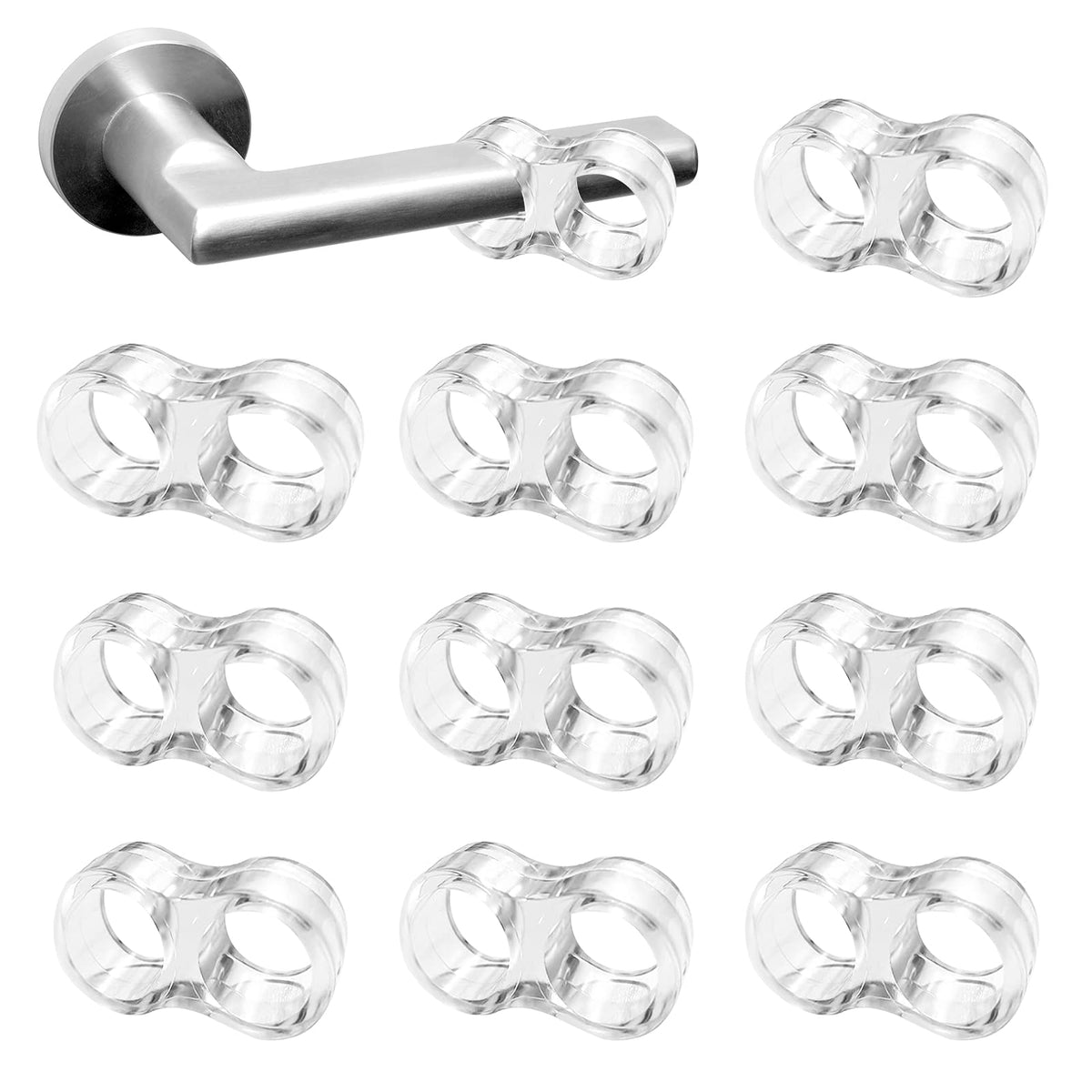 VABNEER 10pcs PVC Door Handle Stoppers Silicone Anti-Slip Door Handle Protectors (Transparent)