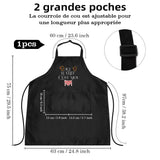 Kitchen Apron Unisex Adjustable Pocket Cooking Apron – Black