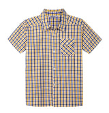 Boys' Cotton Short Sleeve Shirt – Blue/Yellow DE 4-5