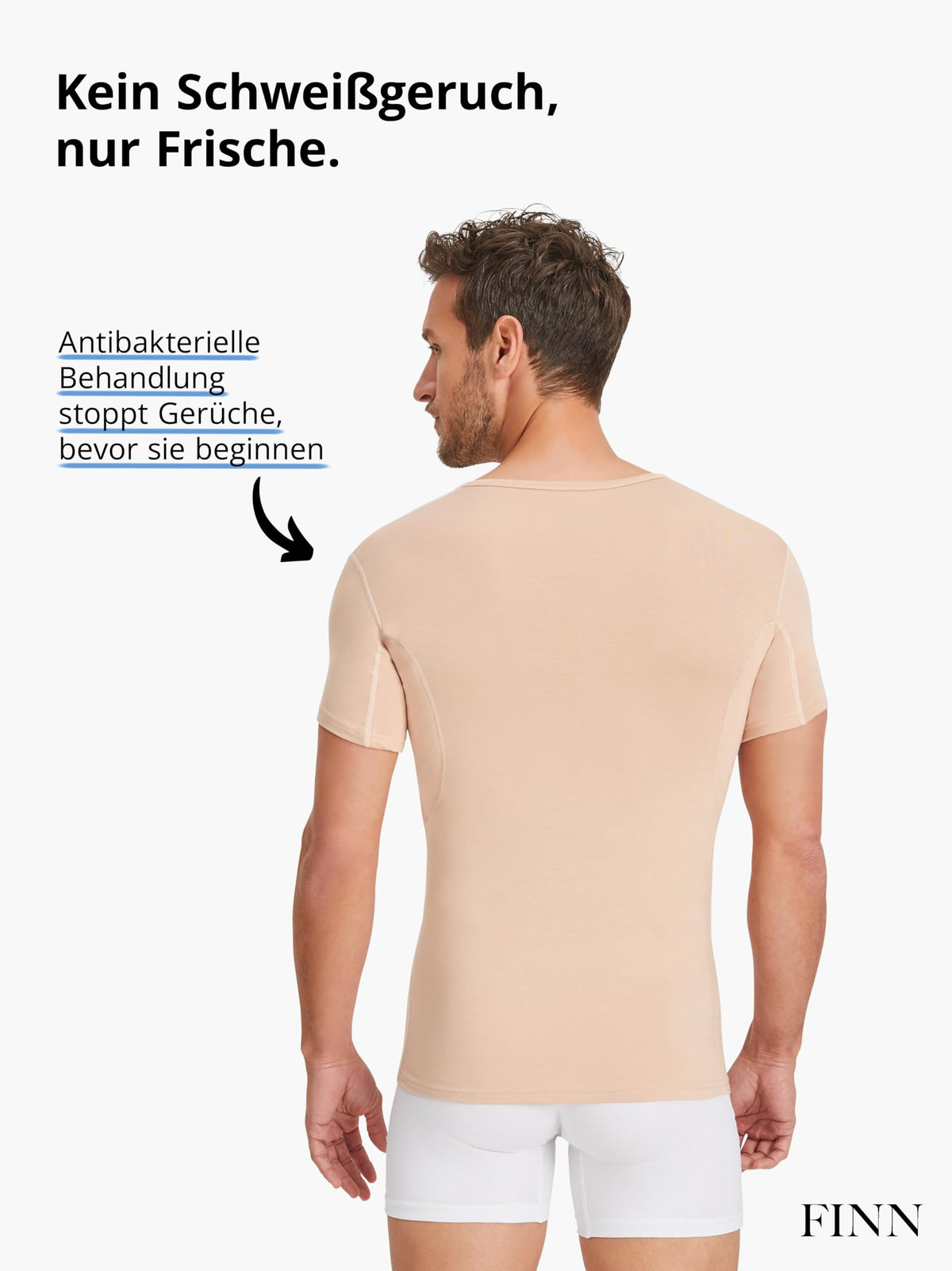 Tricou maiou de corp antibacterian antispirație pentru bărbați decolteu în V – Alb XXL