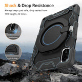 Xiaomi Redmi Pad 2 Case 11in Heavy Duty Shockproof with Screen Protector & 360° Rotating Stand – Black