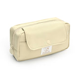 Large Waterproof Pencil Case Oxford Canvas 3-Compartment Multifunctional – Beige
