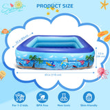 Inflatable Paddling Pool Kids Outdoor Garden – 110x83x34cm