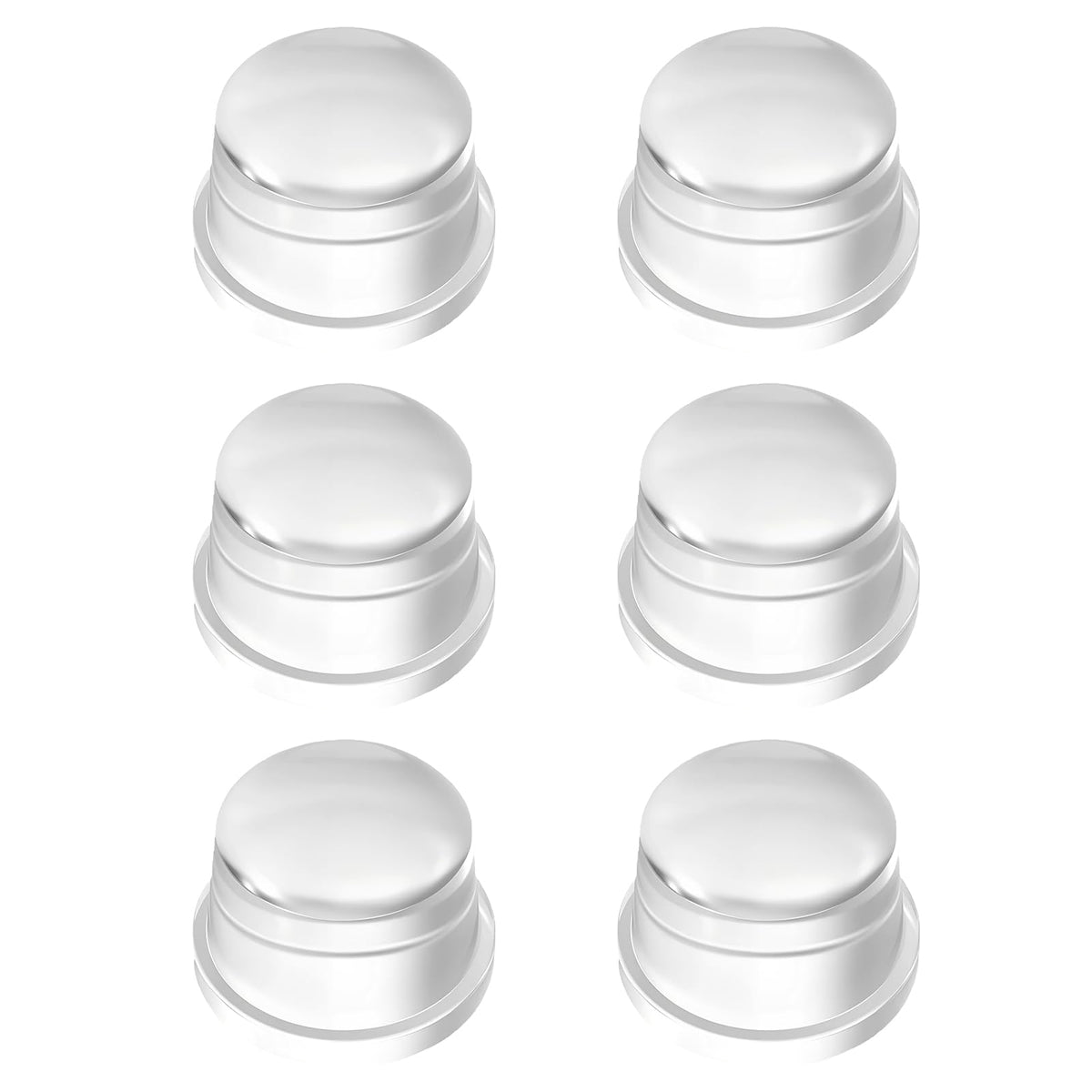 Door Stoppers Transparent 6-piece Adhesive Floor & Wall Buffers - Clear Round
