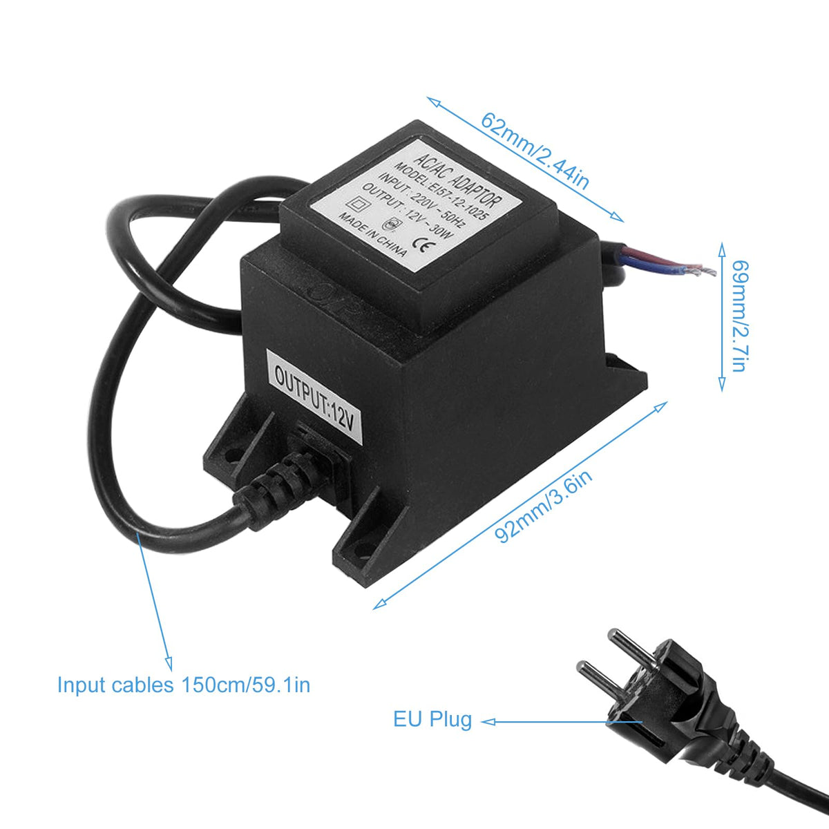 LED Transformer Waterproof Low-Frequency Isolated Power Supply for Underwater Lights – 12V 30W