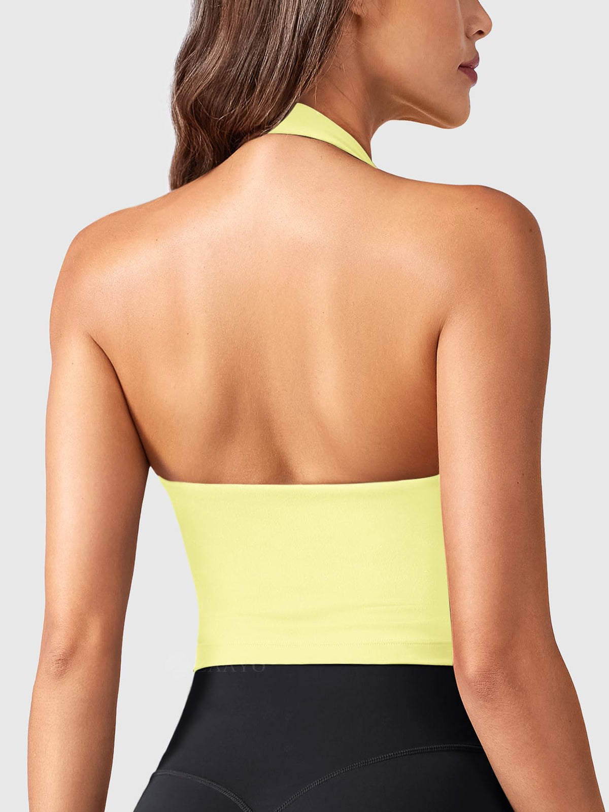 Women's Halter Deep V Crop Sport Top