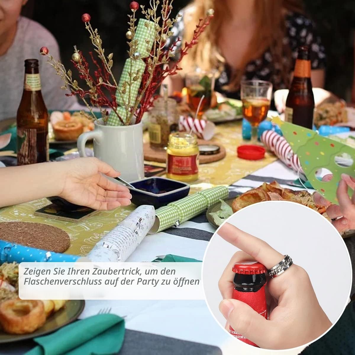 5-piece Stainless Steel Bottle Opener Ring Set Portable – 19/20/21/22/23mm