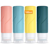 OSDUE 4 Piece Silicone Travel Bottle Set, Travel Bottles for Filling Set Travel Bottles for Shampoo, Lotion, Conditioner, Shower Gel, Travel Shampoo Container BPA-free Practical Travel Bottle Set (100ML)