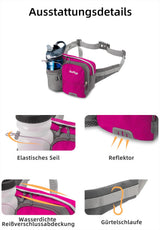 Waist Bag with Bottle Holder Sports Hip Bag Outdoor Cycling Hiking Running – Rose