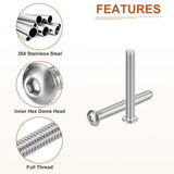 Socket Head Cap Screws 3/8-16x3in Hex Drive UNC 304 Stainless Full Thread - 15pc