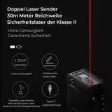 HOTO Laser Rangefinder 30 m, ±2 mm Accuracy, Digital Laser Tape Measure Laser Measuring Device with Bluetooth & OLED Display, USB-C Charging, m/ft/in Switch, 7.3×3.3×1.7 cm, Index Finger Ring Design