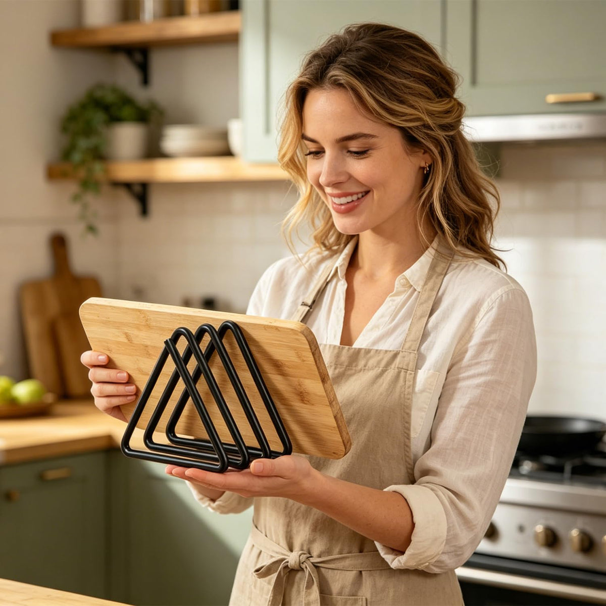 Pot Lid Holder Metal Kitchen Organizer Stand – Metal