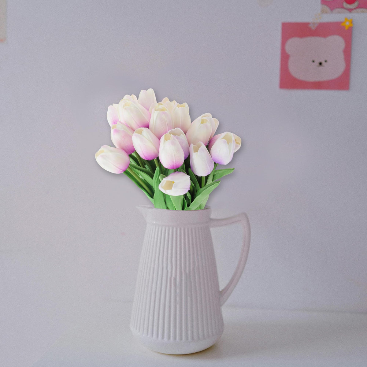 Buchet de lalele artificiale 20 bucăți pentru decor nuntă și casă – Mov
