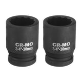 30mm 12-Point Impact Socket 3/4in Drive 2-Pack Heavy-Duty – 30mm