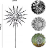 3D Kinetic Metal Windmill Garden Sculpture Decorative Patio Lawn Ornament