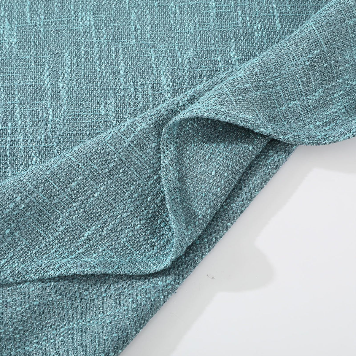 Heavyweight Round Cotton-Linen Tablecloth 180 cm – Light Blue