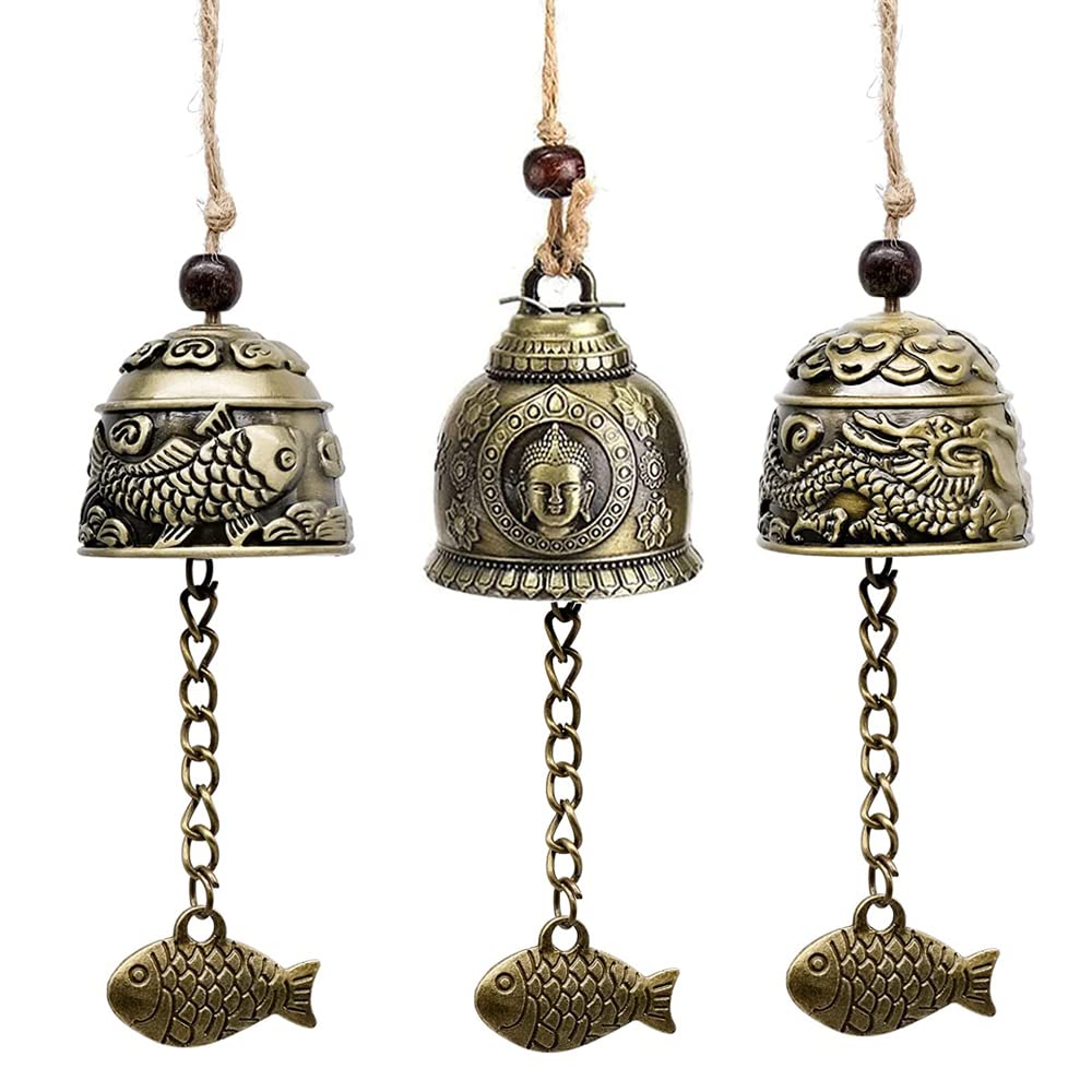 Clopoței de vânt Feng Shui din metal stil antic pentru noroc și armonie