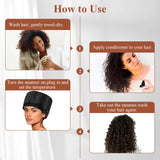Electric Thermal Conditioning Cap Hair Steamer Portable for Afro Hair – Black