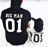 Matching Father & Son T-Shirt Cotton Casual Funny Print – Black XXL