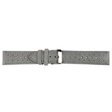 Curea ceas din piele întoarsă perforată Vintage Rally cu eliberare rapidă – Gri 18 mm