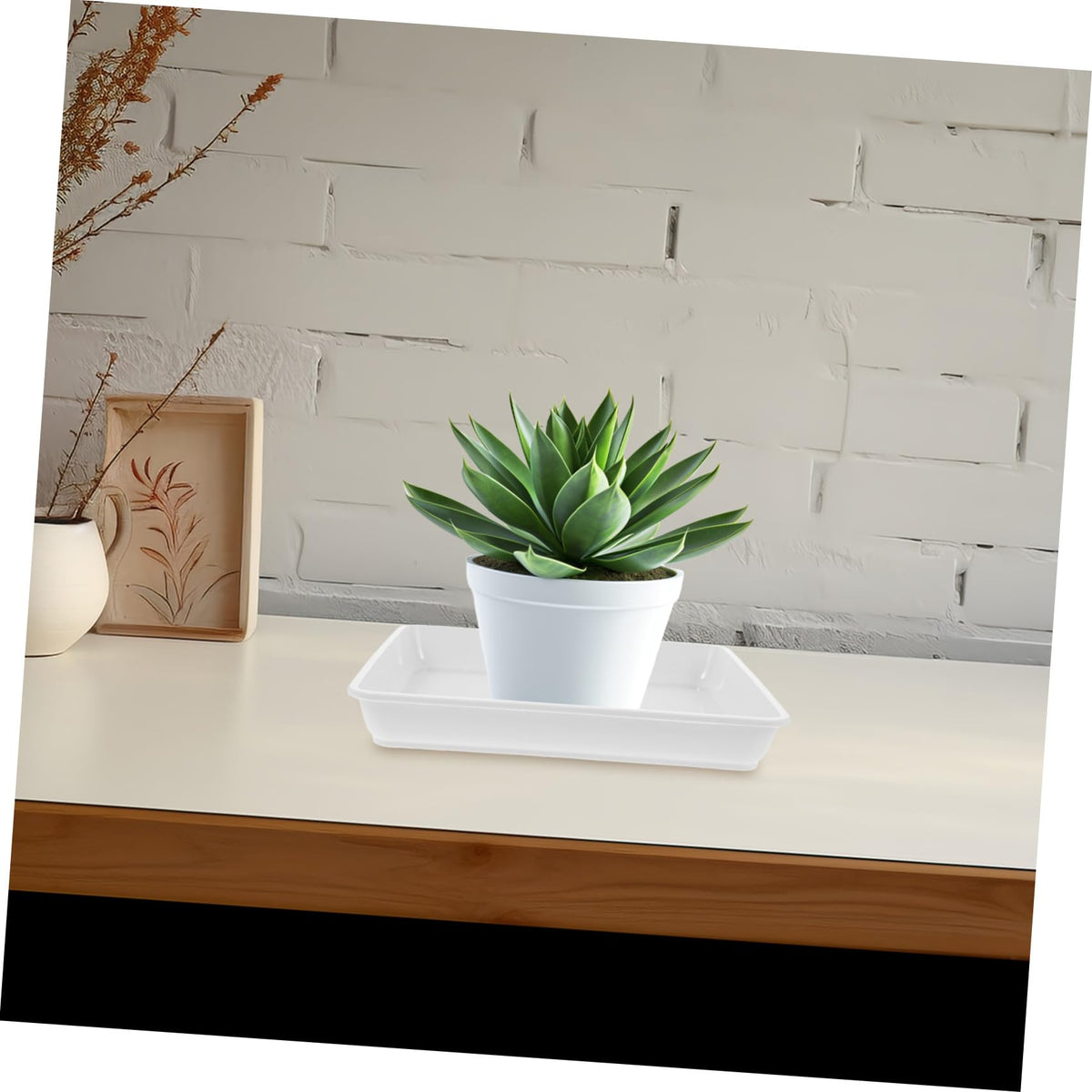 Square Plant Pot Coasters 2-Pack Water Collection Durable Plastic – 60x60cm