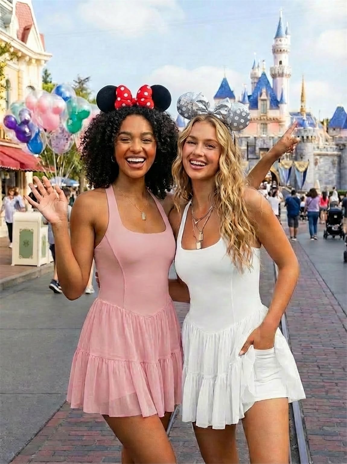 Women's Tennis Dress Built-in Bra & Shorts with Pockets