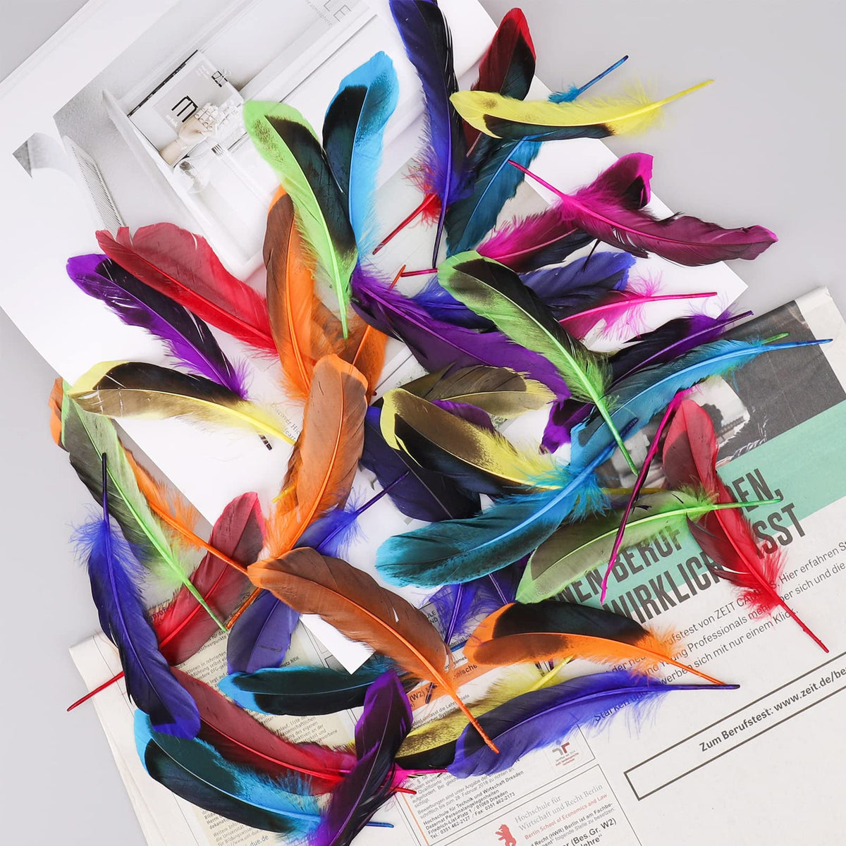 Craft Feathers 50 Pack Colourful Decorative Feathers for DIY Crafts – Multi