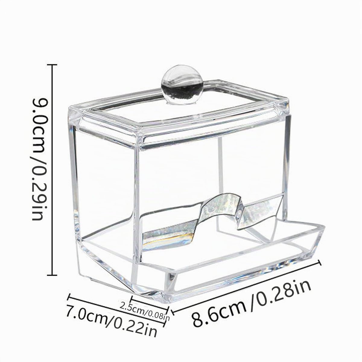 Acrylic Cotton Swab Holder Dispenser with Lid Cotton Pad Organizer – Transparent