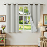 Perdele opace termoizolante aspect in cu capse 160x140 cm, set 2 bucăți – Bej deschis