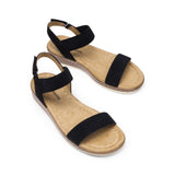 DREAM PAIRS Cork Wedge Sandals Low Heel Adjustable Ankle Strap – Navy EU 40.5