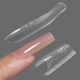 Dual Nail Forms Mold Set 240pcs Transparent Sandwich Polygel – W559-Square
