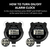 Vicloon Digital Stopwatch Timer with Alarm and Calendar – Black