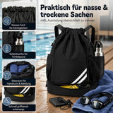 Kids Sports Gym Backpack Drawstring Sports Bag Lightweight – Black