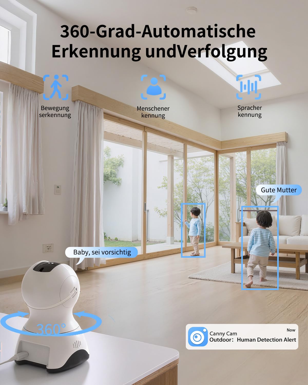 VIM TAG 2.5K Indoor Surveillance Camera 5G WiFi AI Motion Detection – 360°