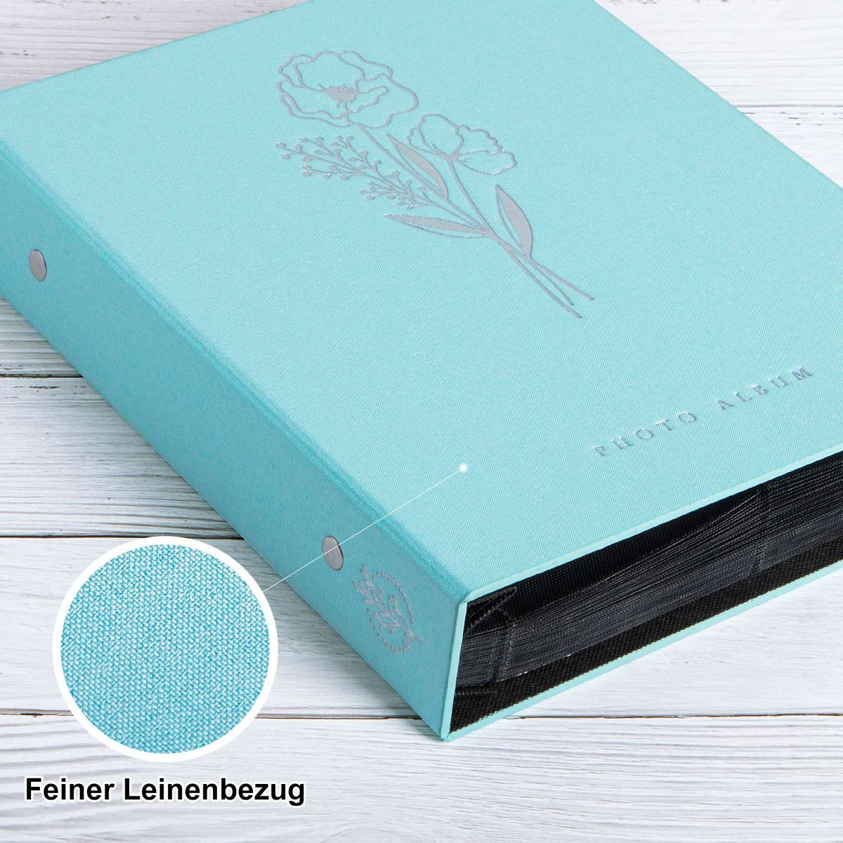Photo Album 10x15 400 Vertical Pockets Linen Cover