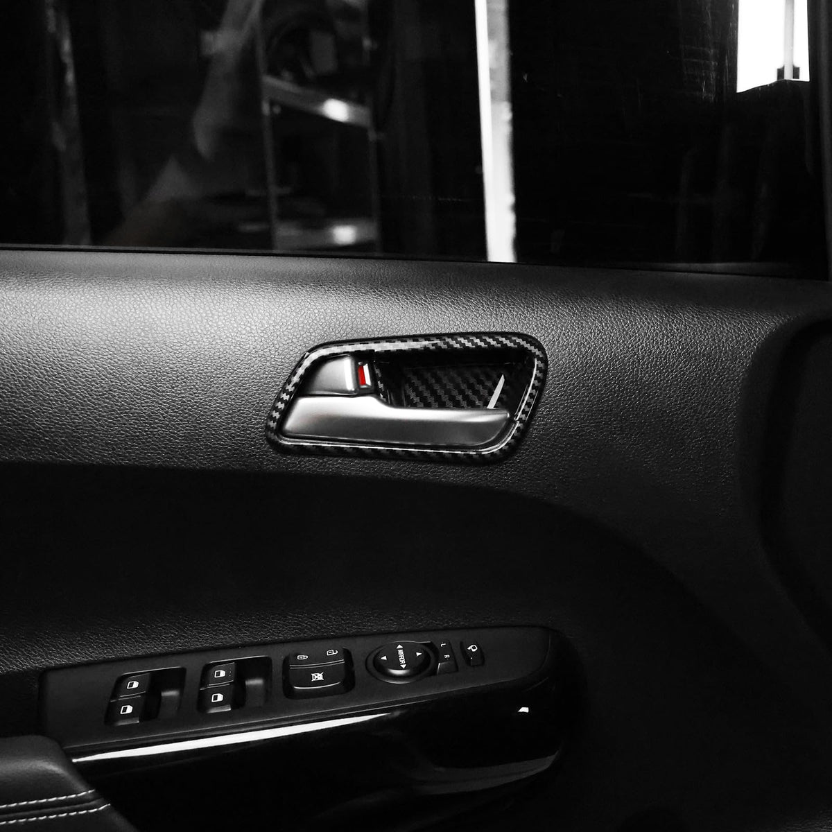 Car Door Handle Bowl Cover Trim for Kia Picanto 2017-2025 4pc – Carbon Fiber