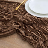 Set 12 traverse de masă din tifon stil boem rustic 300x90 cm – Verde Salvie