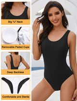 Costum de baie întreg sportiv heekpek cu efect modelator push-up și spate gol – Negru XL