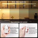 WOBANE 5m 24V COB LED Strip Dimmable with Remote Control CRI 90+ 320 LEDs/M Continuous LED Strip with Plug for Kitchen, Bedroom, Closet, Mirror, TV, Warm White 3000K
