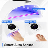 UV LED Nail Lamp Automatic Sensor 4 Timers Gel Polish Curing – White