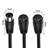 MEIRIYFA MIDI DIN 5-Pin Splitter Y Adapter Cable, Din 5-Pin Male to Dual 2x Female Audio MIDI Adapter Extension Cable for MIDI Keyboard, E-Piano, MIDI Guitar - 0.5M