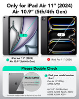 ESR Case for iPad Air 11 inch M2, iPad Air 6/5/4 (2024/2022/2020), Detachable Magnetic Cover, Portrait/Landscape Stand with Elevated Screen View, 9 Stand Angles, Shift Series, Titanium Metal