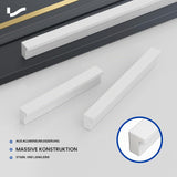 Mânere pentru mobilier de bucătărie distanță între găuri 192 mm, set 10 bucăți – Alb