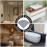 Triangular Corner Shower Mat 70x70cm Non-Slip with Suction Cups Drainage – Grey