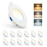 LED Recessed Spotlights 230V 4W Ultra-Flat 25mm 65-85mm Cutout IP44 – Set of 12