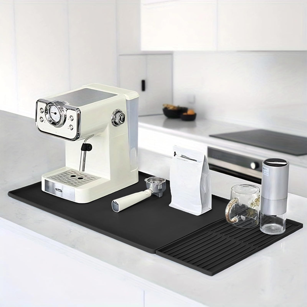 Coffee Machine Silicone Mat with Drip Tray – 60x40cm