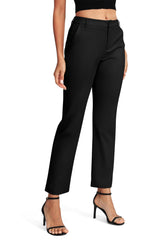 Pantaloni comozi drepți elastici talie înaltă EXCHIC – Negru S