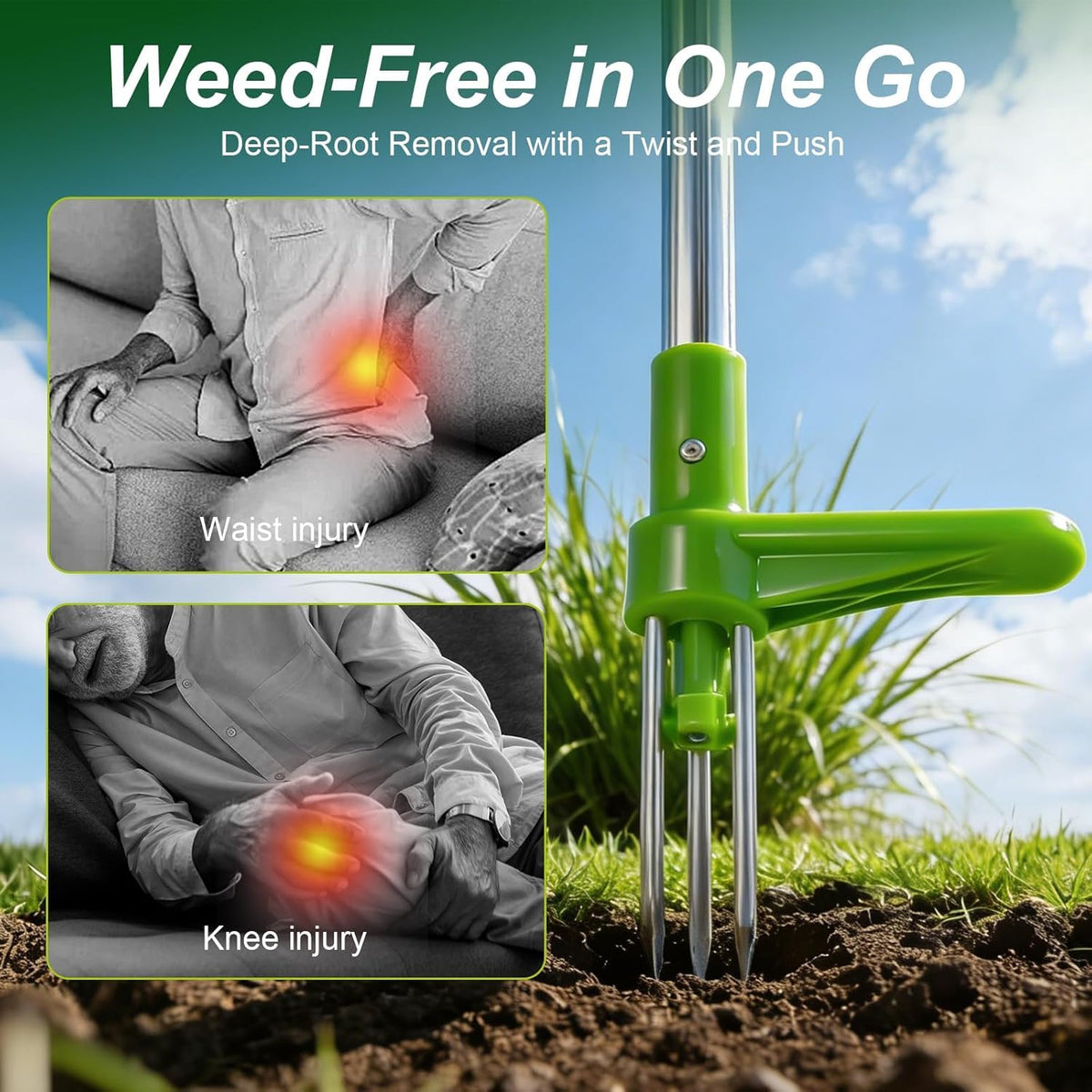 Manual Weed Puller Pedal-Operated Stainless Steel Claws – 100cm