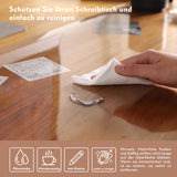 Yanen Transparent Desk Pad, 110 x 60 cm, PVC Clear Large Table Mat, Non-Slip Round Edges, Waterproof Table Protector, Desk Mat for Office, Home, School
