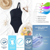 Costum de baie întreg damă USUN elegant decolteu în V push-up cu falduri modelatoare burtică